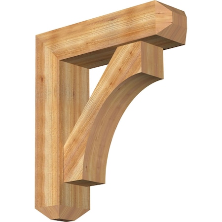 Ekena Millwork Westlake Craftsman Rough Sawn Bracket w/ Offset Brace, Western Red Cedar, 8"W x 30"D x 34"H BKT0806X30X34WTL04RWR
